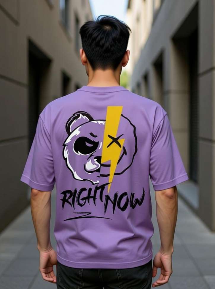 Patois Graphic Print Men Purple T Shirt