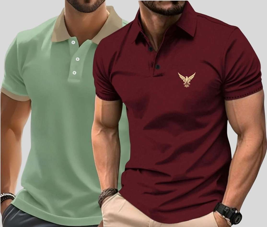 Tazo Printed Men Green Maroon T Shirt