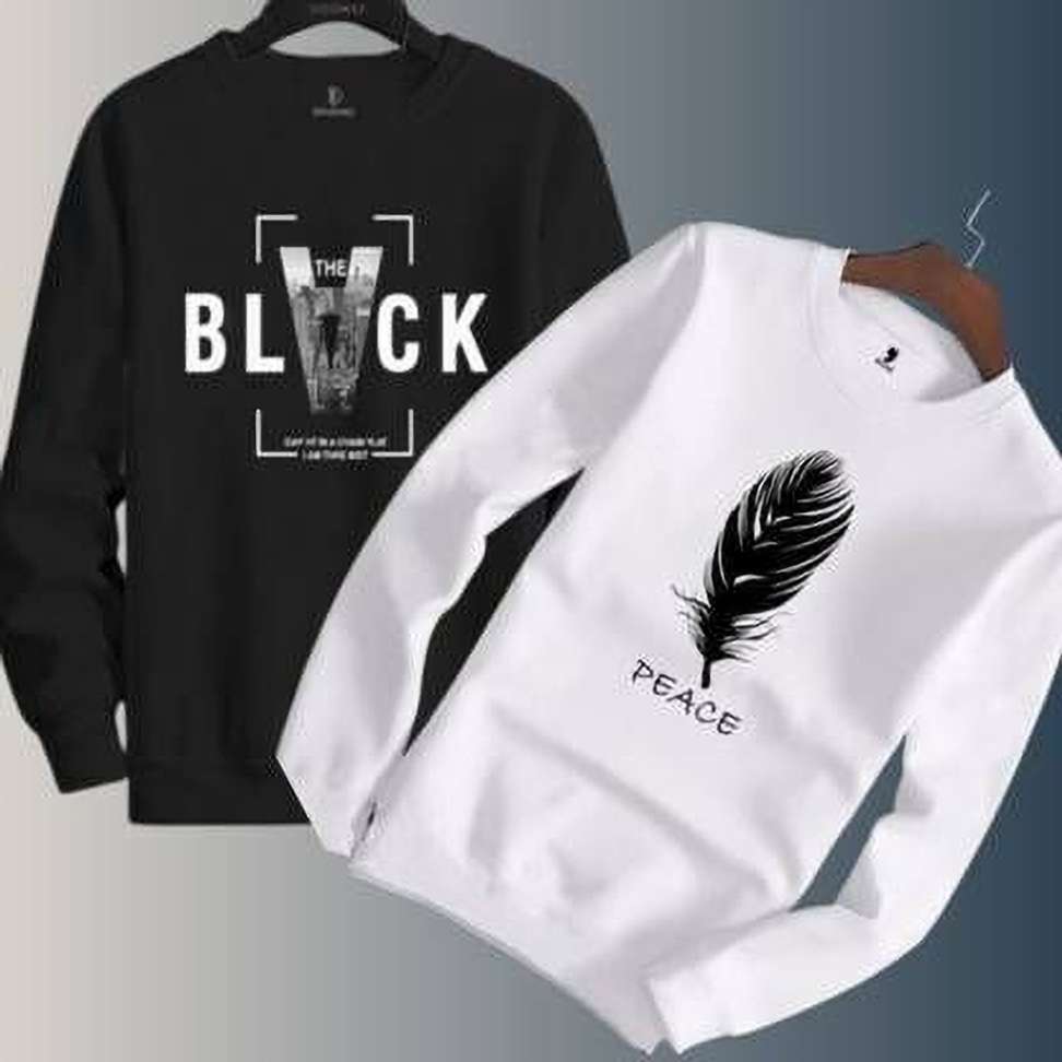 Jsiya Printed Men Black White T Shirt