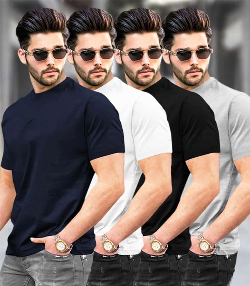 Tripr Solid Men Multicolor T‑Shirt – 69% OFF, Pack of 4, Best Price Review