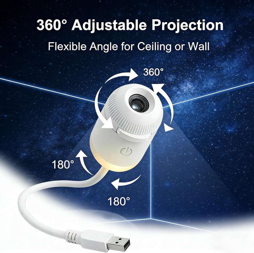 Shopsy WALLINM Galaxy Projector Light (6 Slide) USB Portable Night - Image 6