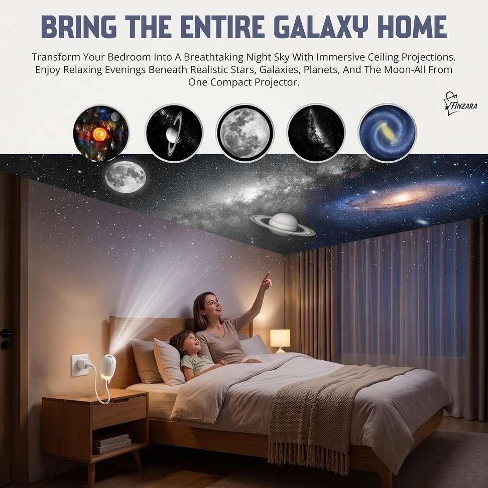 Shopsy Finzara Rocket Galaxy Projector Lamp - Image 3