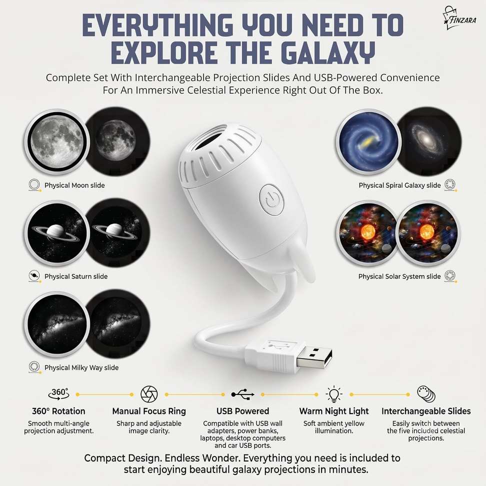 Shopsy Finzara Rocket Galaxy Projector Lamp - Image 5