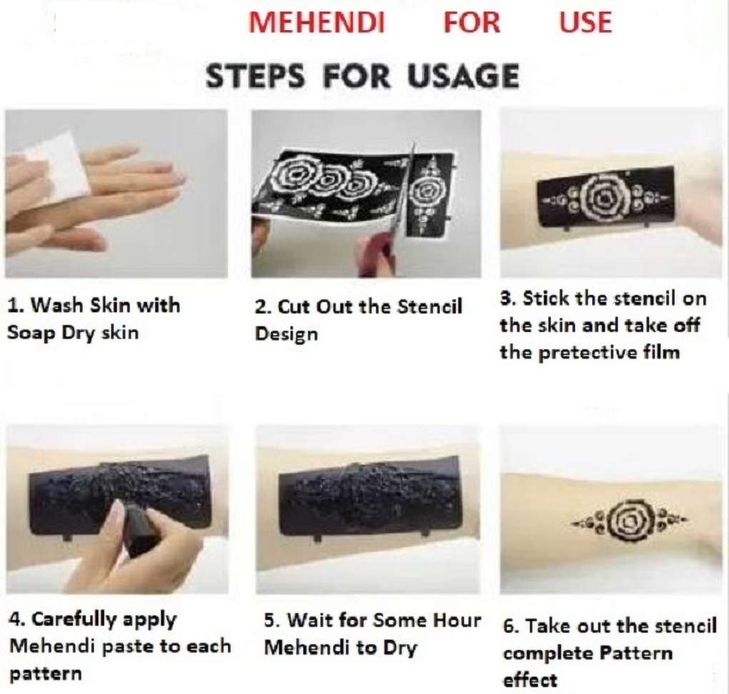 Shopsy MEHENDIAURA Mehandi AURA Stencil F1 - Image 3
