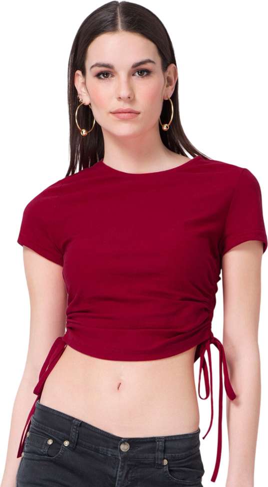 Buy Baawdi Casual Solid Women Maroon Top – 63% Off, Lowest Price Online