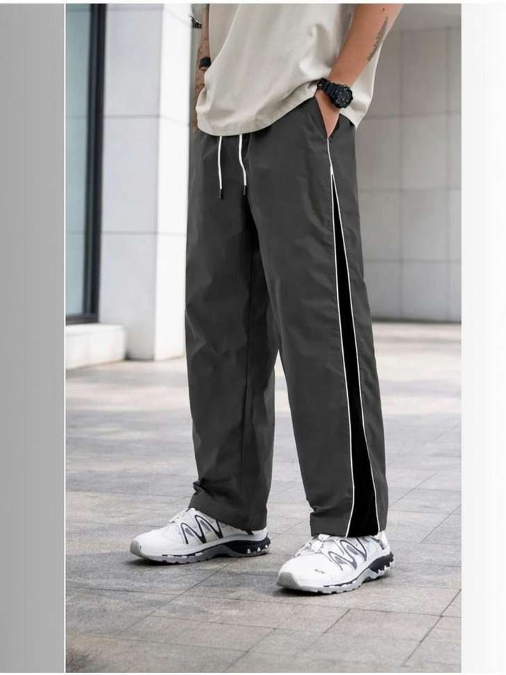 Shopsy NIKHIL HOSIERY Colorblock Men Grey Track Pants - Image 2