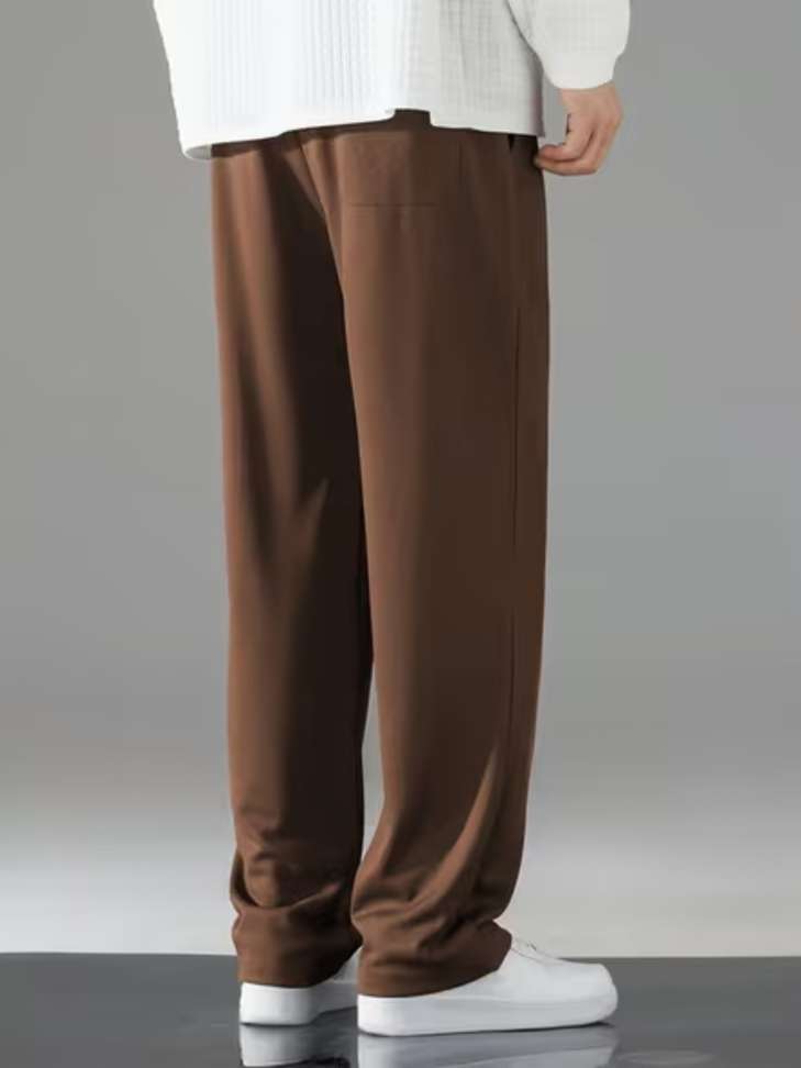 Shopsy SAVAYO Loose Fit Men Brown, White Trousers - Image 3