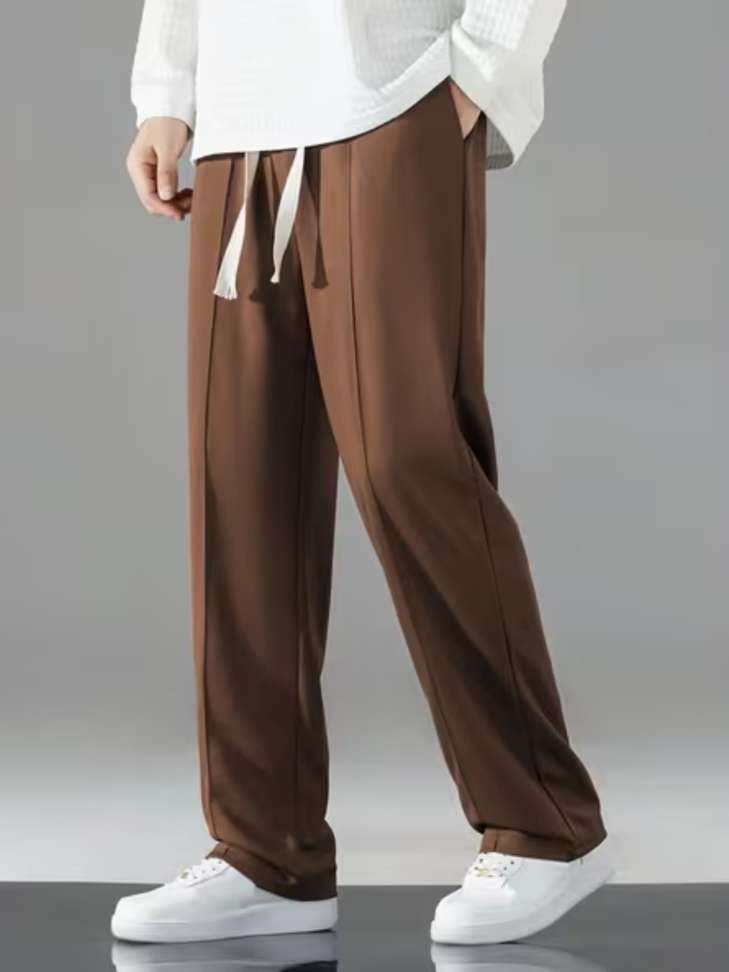 Shopsy SAVAYO Loose Fit Men Brown, White Trousers - Image 5
