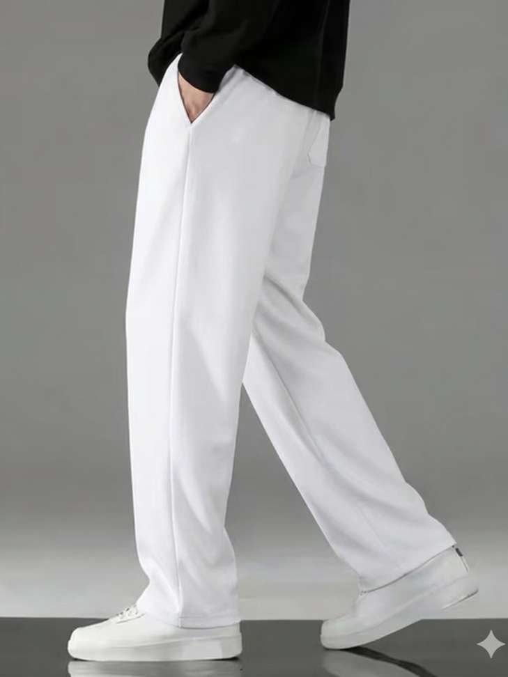 Shopsy SAVAYO Loose Fit Men Brown, White Trousers - Image 4