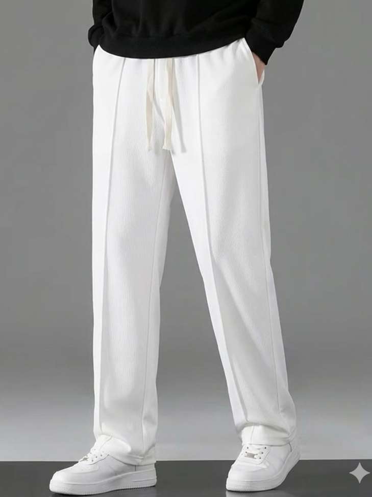 Shopsy SAVAYO Loose Fit Men Brown, White Trousers - Image 6