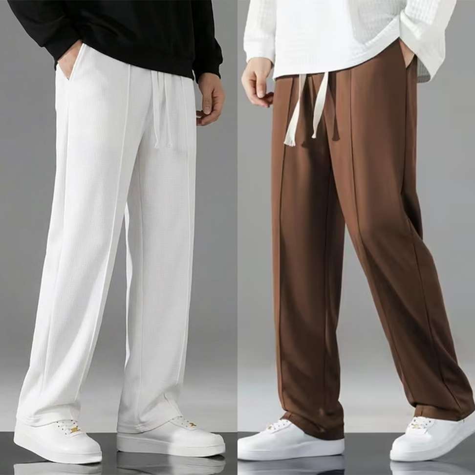 Shopsy SAVAYO Loose Fit Men Brown, White Trousers - Image 2