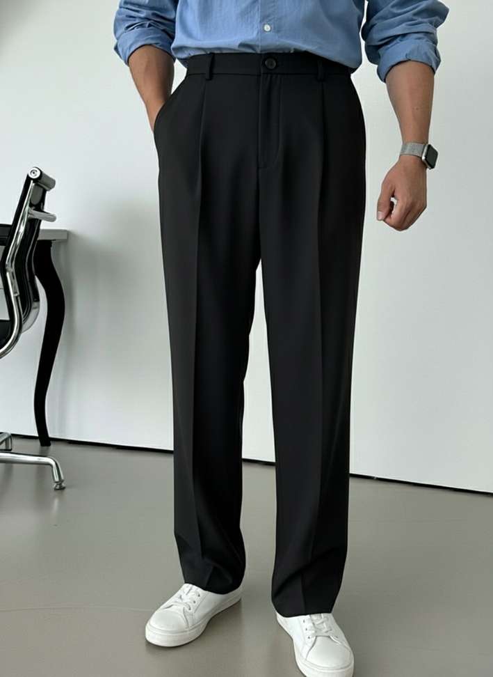 Shopsy INDICLUB Relaxed Men Black Trousers - Image 2