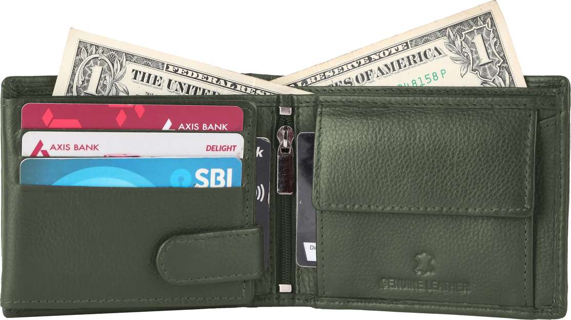Shopsy SKINBULL Men Green Leather Wallet - Image 3