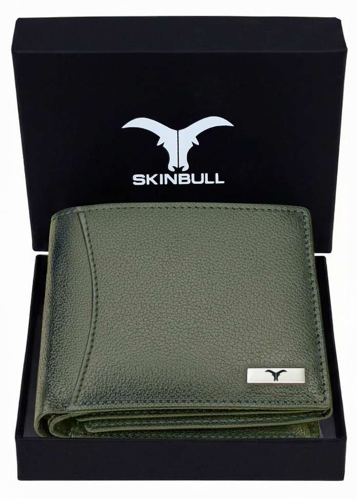 Shopsy SKINBULL Men Green Leather Wallet - Image 2