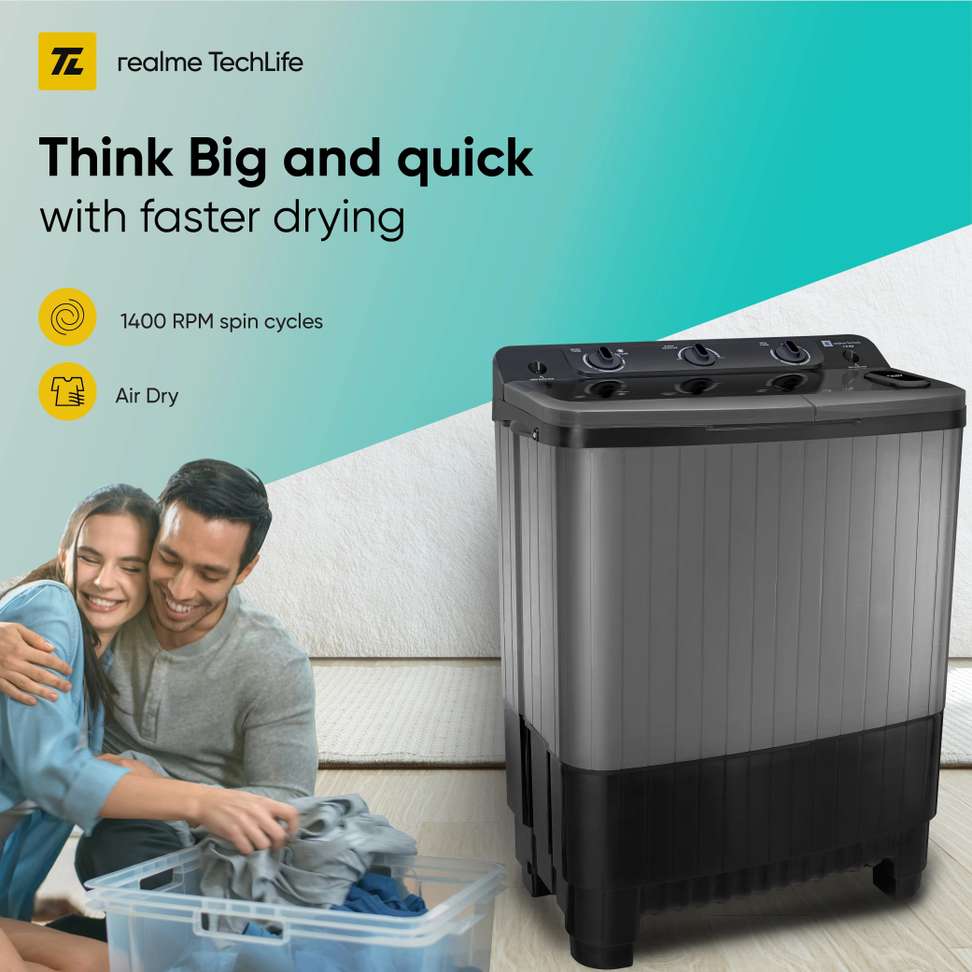 Shopsy realme TechLife 7.5 kg Semi Auto Washing Machine Black - Image 5