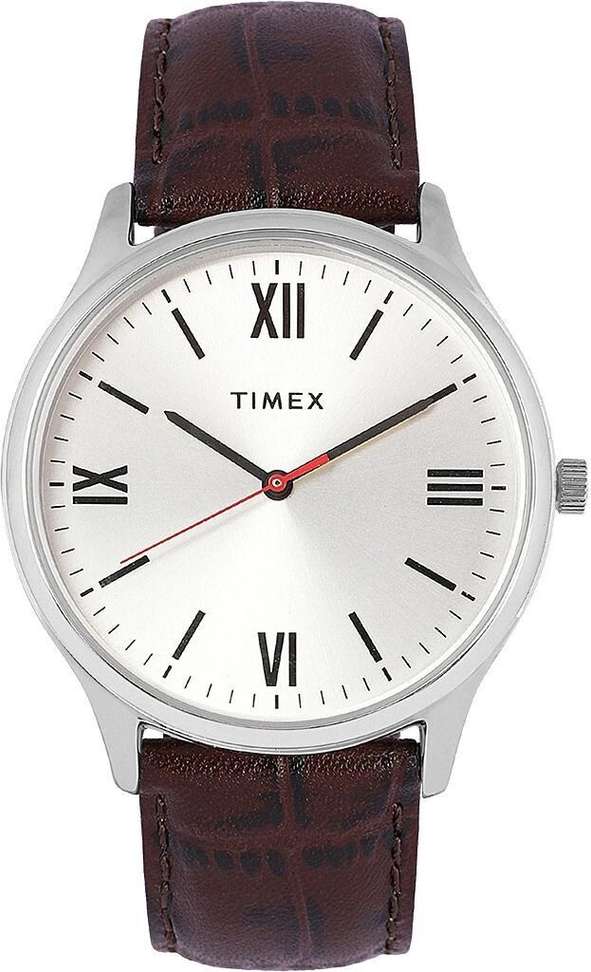 TIMEX Silver Dial Leather Strap Analog Watch - Men - TW0TG7300 - Image 2