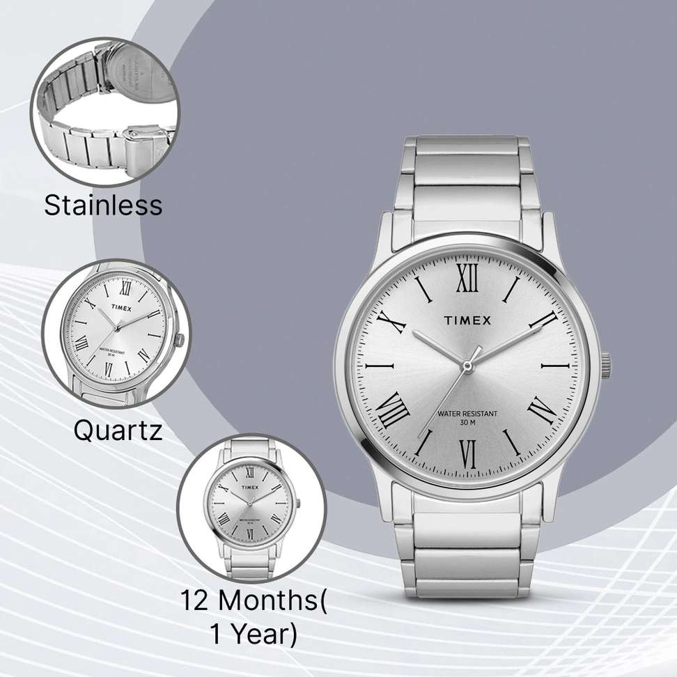 Shopsy TIMEX TW00ZR347 Silver Dial Stainless Steel Watch - Image 5