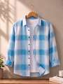 Shopsy ZONANZA Men Checkered Casual White, Blue Shirt - Image 8