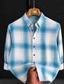 Shopsy USONA Men Checkered Casual Brown, White Shirt - Image 8