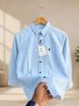 Shopsy JACKBELLA Men Striped Light Blue, White Shirt - Image 7