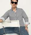 Shopsy FATTY MOUSE Men Striped Green Shirt - Image 5
