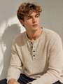 NOOK Self Design Men Henley Neck Black T-Shirt - Image 8