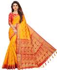 Shopsy Shopwell Self Design Banarasi Cotton Silk Multicolor Saree - Image 7
