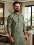 Shopsy TRIGUNA Men Embellished Straight Kurta - Image 4