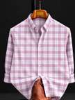 Shopsy Solbiza Men Checkered Casual Beige Shirt - Image 5
