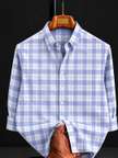 Shopsy Solbiza Men Checkered Casual Beige Shirt - Image 8