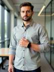 Shopsy BLAZSTAR Men Solid Formal Silver Shirt - Image 8