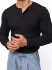 Shopsy Azizan Self Design Men Black T-Shirt - Image 7