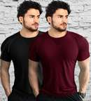 Shopsy BELACHY Solid Men Round Neck Black T-Shirt - Image 5