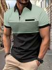 Shopsy MD By Striped Men Grey Black Color Block T-Shirt - Image 5