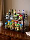 Alight Containers Kitchen Rack Iron Containers Kitchen Rack Iron Foldable 2-Tier Iron Kitchen Spice Rack