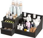 Rudrisha 9 Compartments Plastic Cosmetic Storage Organiser (Black)