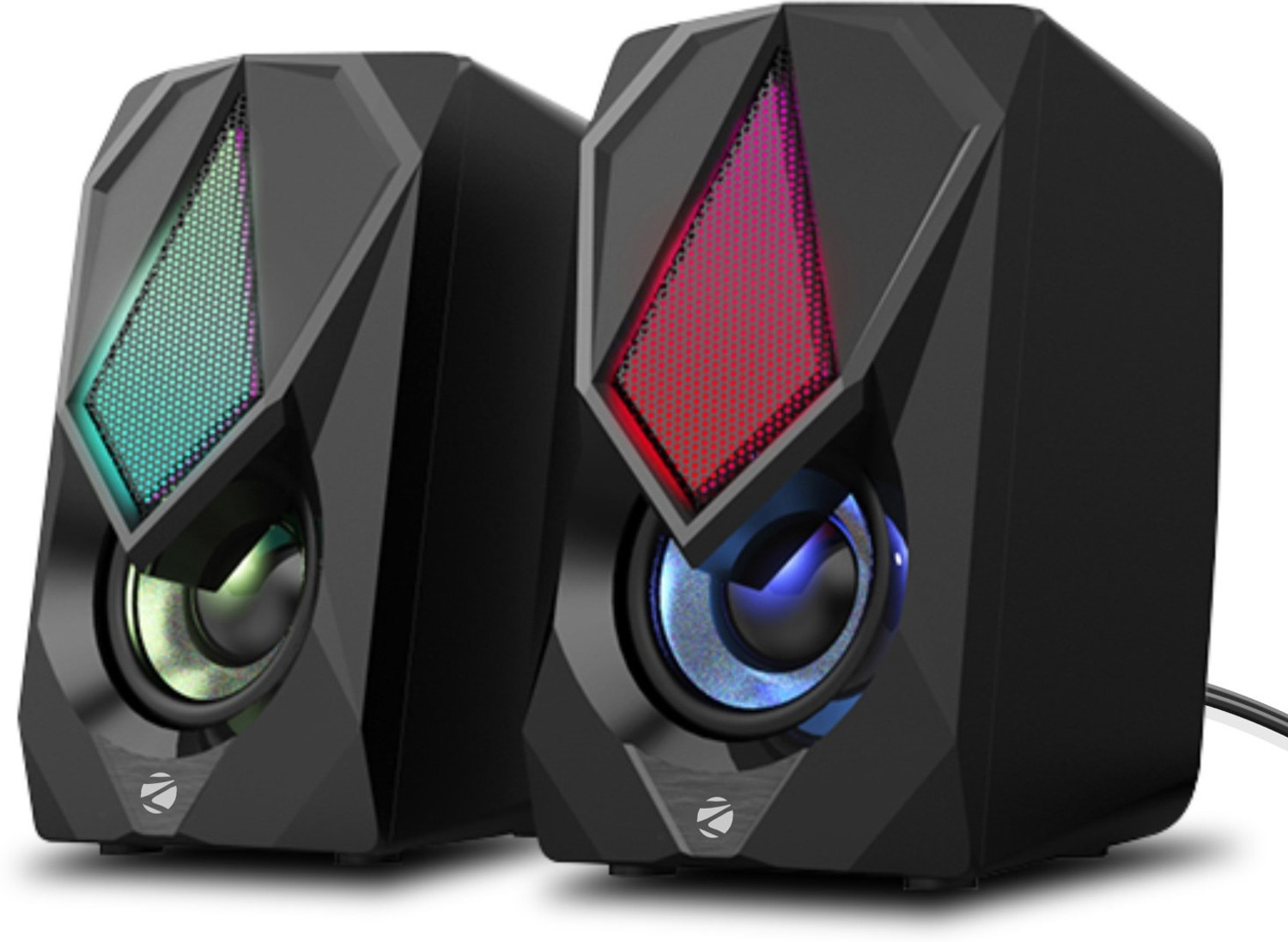 ZEBRONICS WARRIOR II USB , LED LIGHTS WITH POWERED AND VOLUME CONTROL 10 W Mobile/Tablet Speaker (Black, 2.0 Channel) - Image 1
