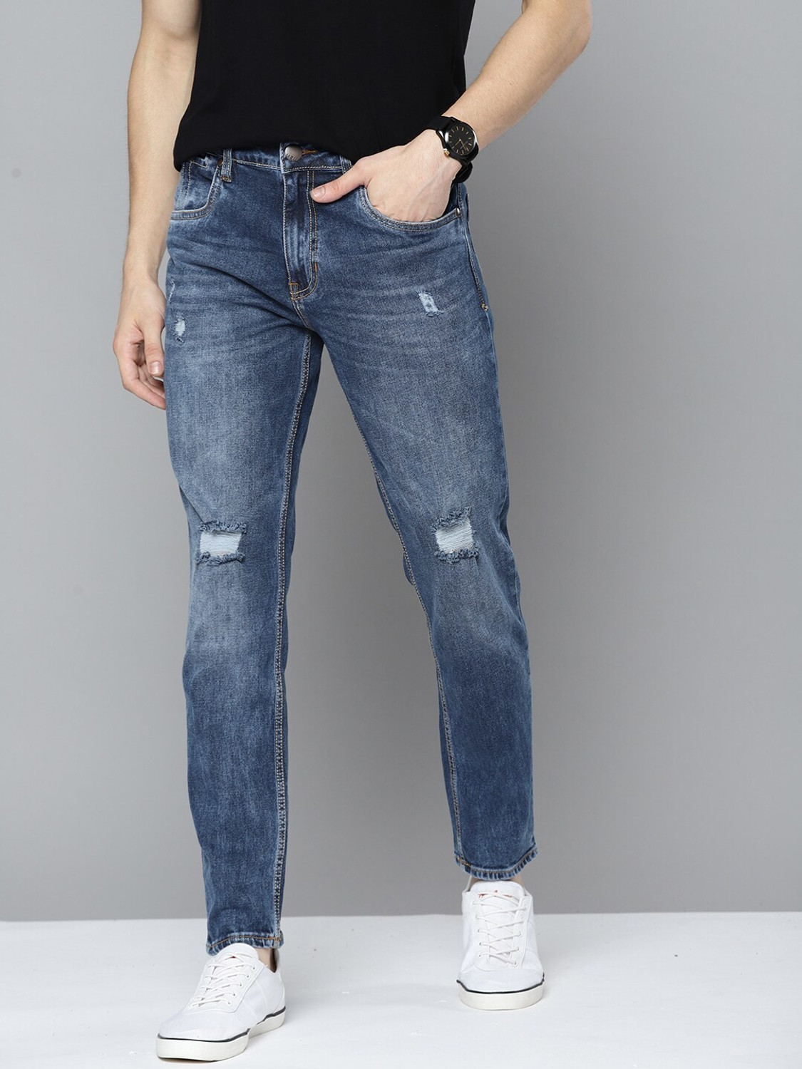 Mast & Harbour Men Regular Mid Rise Blue Jeans - Image 1