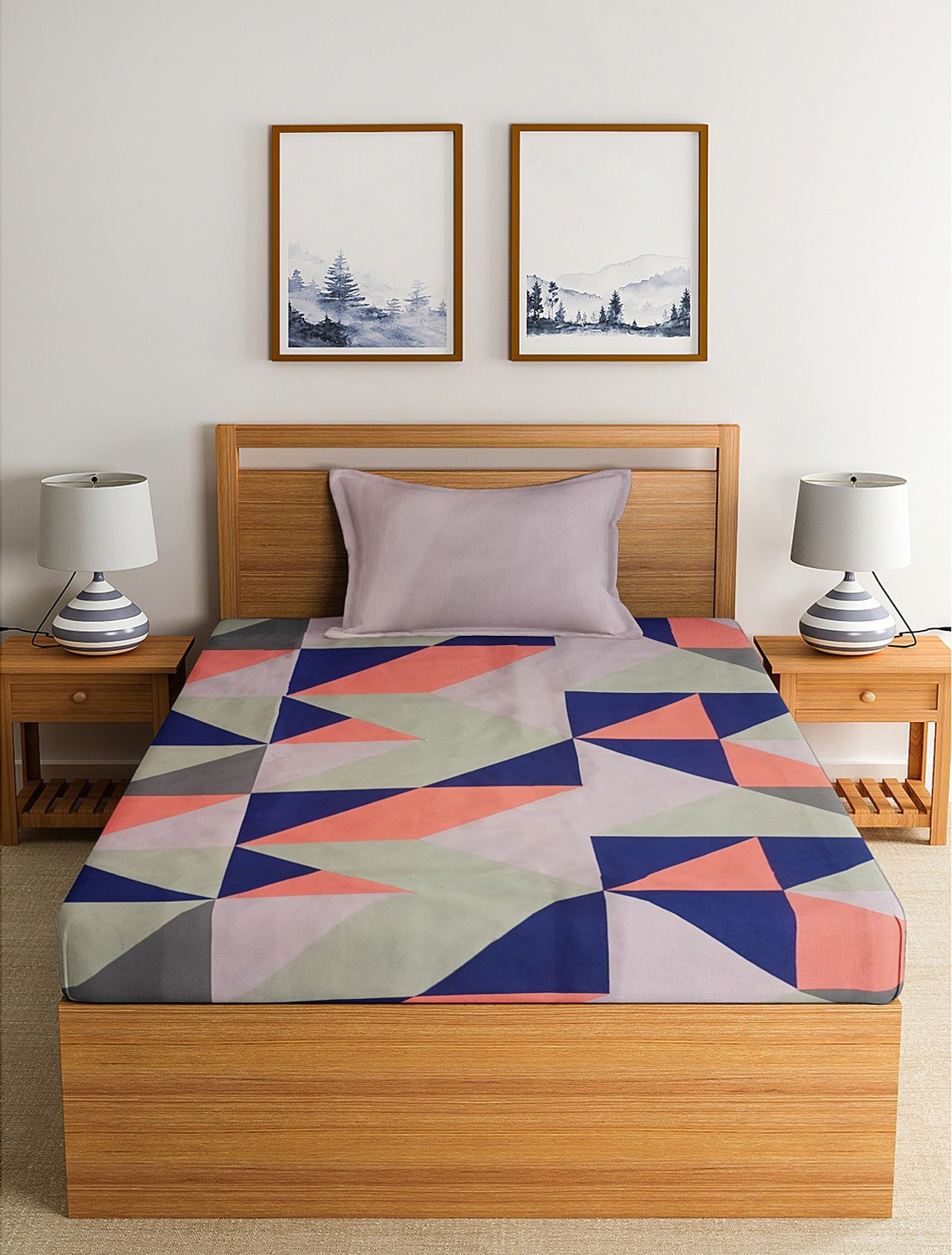 Ishagr Single Size Zippered Cotton Breathable Mattress Cover (182.88 cm x 121.92 cm, Multicolor) - Image 1