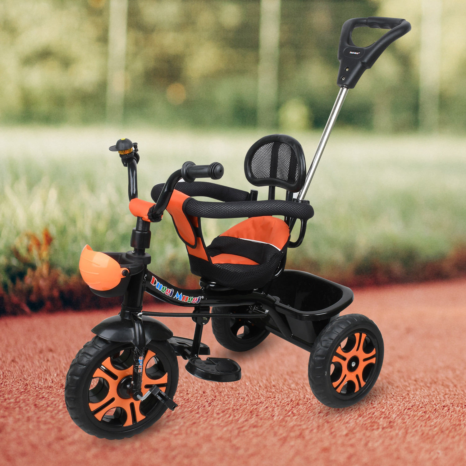 TOYSHOPPEE DVPOT-13B Parental Push Handle Tricycle (Orange) - Image 1