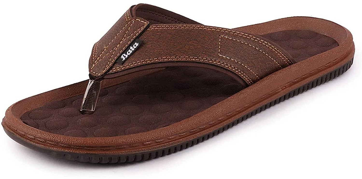 Bata Men Slippers (Brown , 8) - Image 1