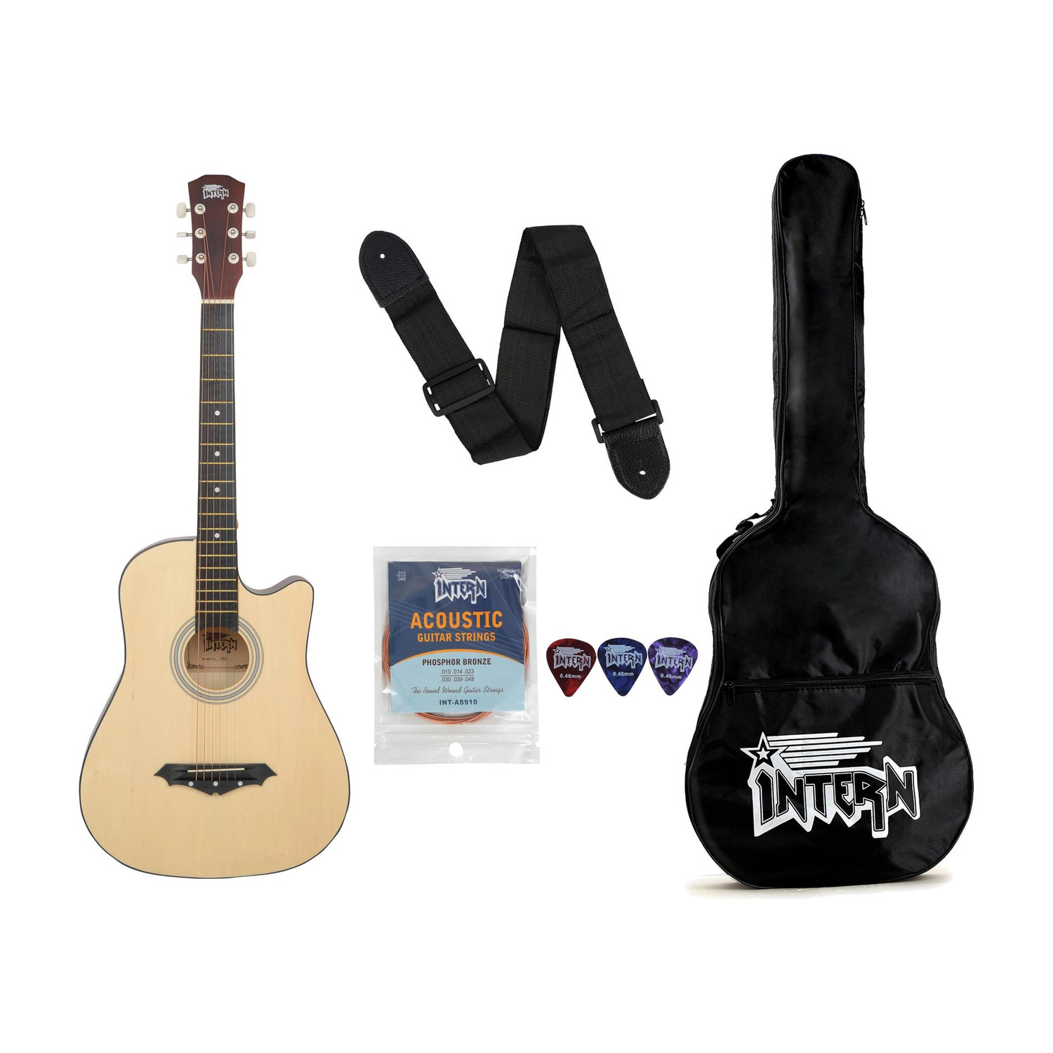 intern INT-38C-NT Acoustic Guitar Linden Rosewood - Image 1