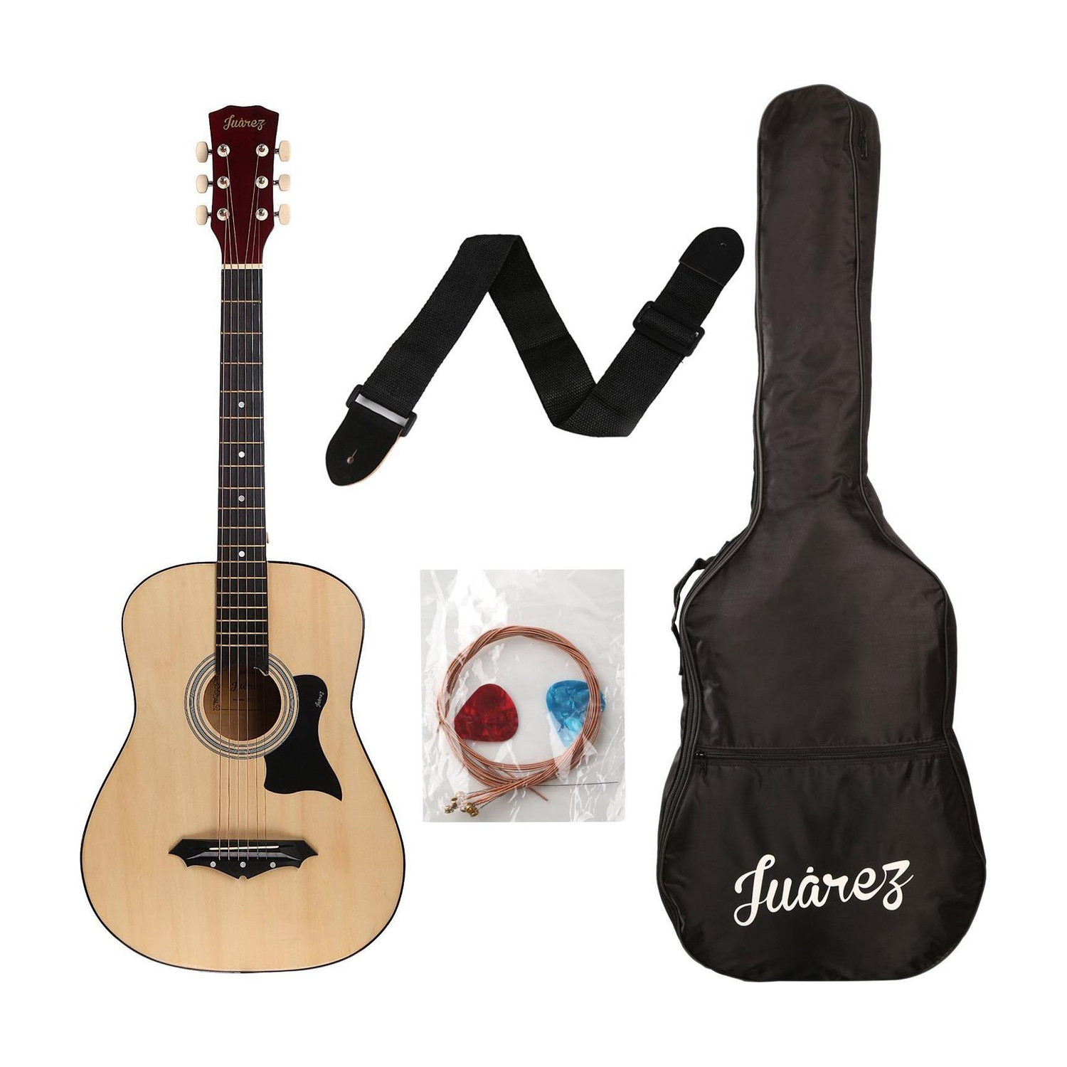 Juarez JRZ38C/NAT Acoustic Guitar Linden Wood Ebony Right Hand Orientation (Natural) - Image 1