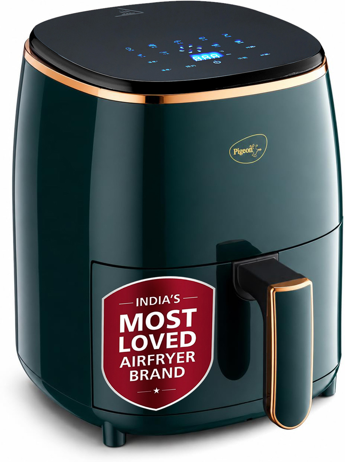 Pigeon Healthifry Digital with 360 High Speed Air Circulation Technology 1200 W with Non-Stick Basket - Green Air Fryer (4.2 L) - Image 1