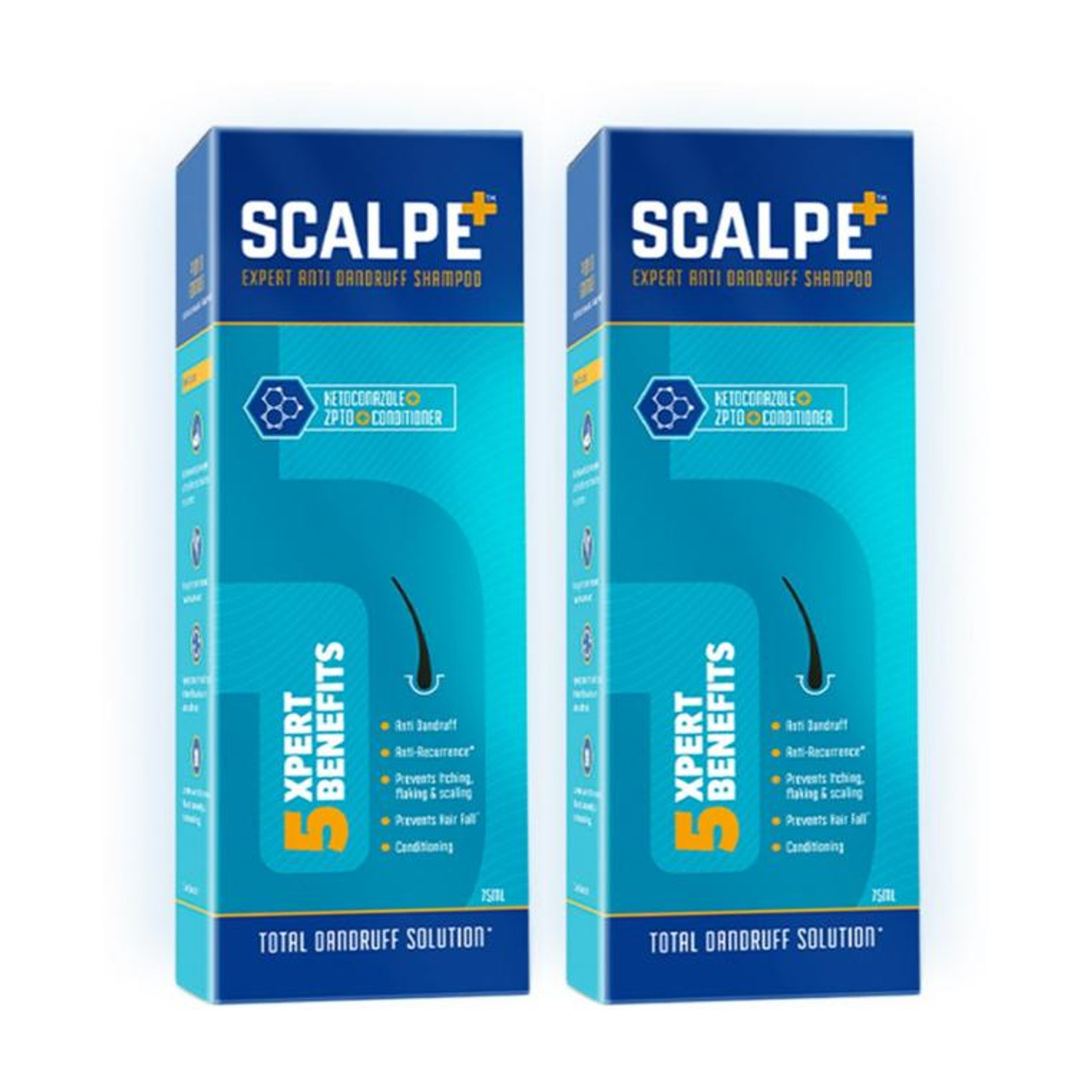 Scalpe Plus Anti Dandruff Shampoo Liquid (2 x 75 ml) - Image 1