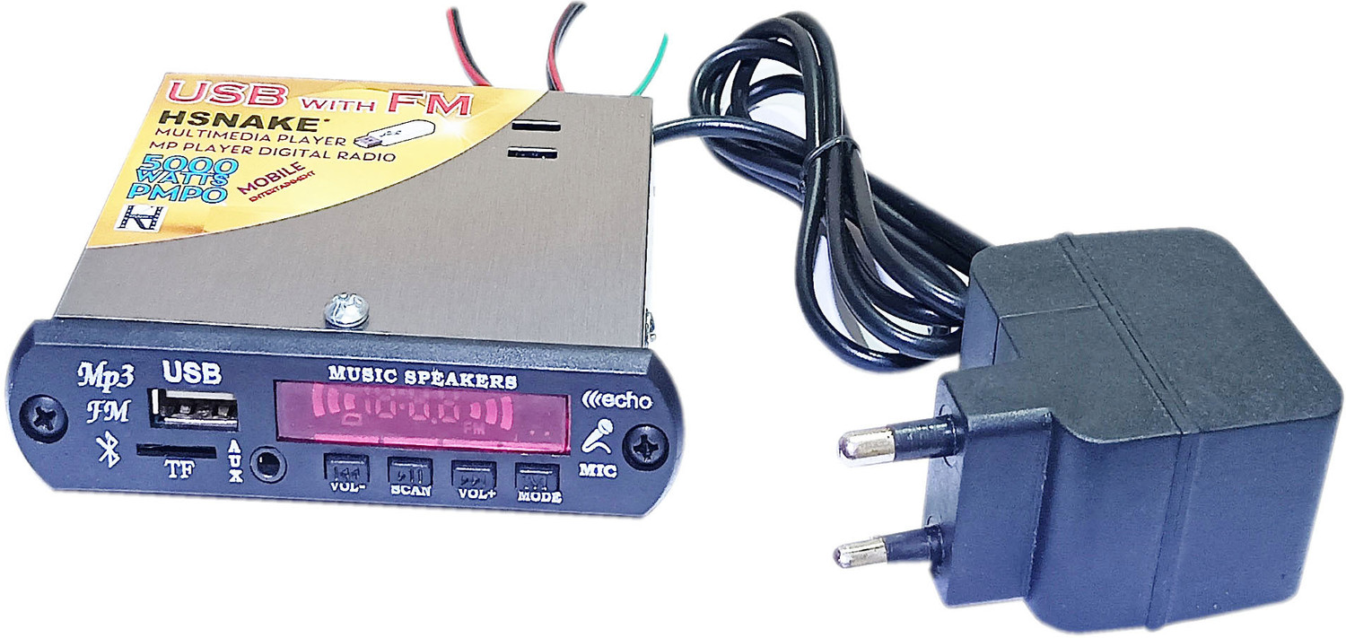 HSNAKE हसनà¥à¤ Mini Magic MP-3 PLAYER 6283 IC Amplifier with 220V to 12V Adapter 20 W AV पावर à¤à¤®à¥à¤ªà¤²à¥à¤«à¤¾à¤¯à¤° (सिलà¥à¤µà¤°) - Image 1