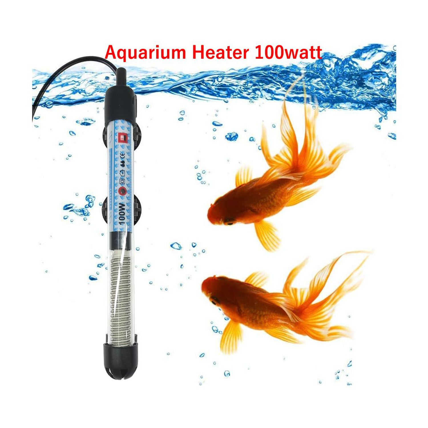 kickAt Fully Automatic ON Off Fish Tank Heater with Temperature Control knob (100watt) Submersible Aquarium Immersion Heater - Image 1