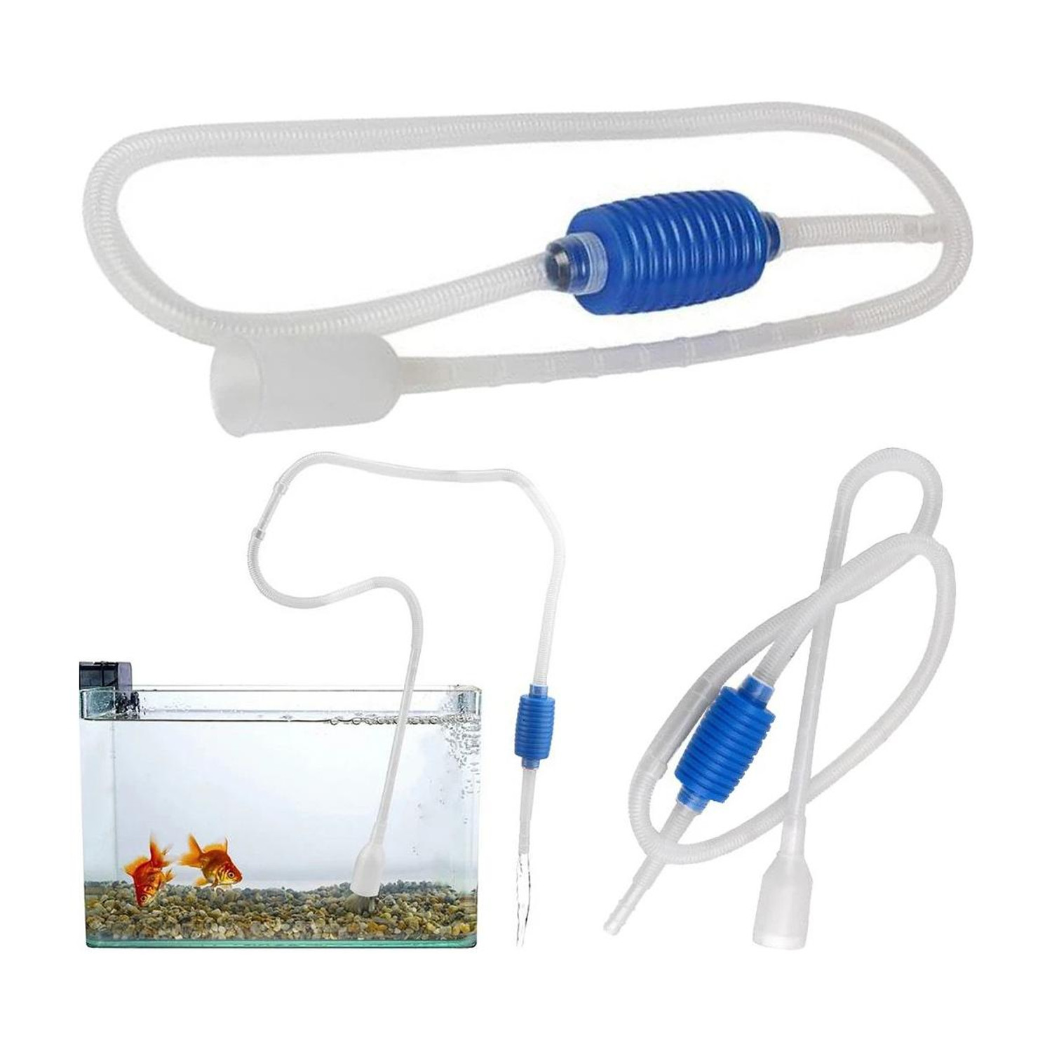 Water Area Aquarium Siphon Gravel Cleaner Manual Water Pump - Image 1