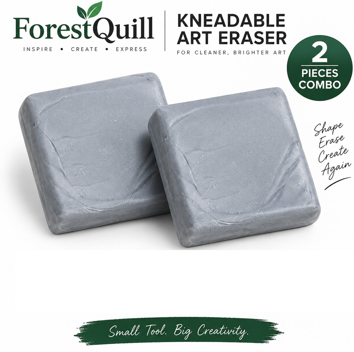 ForestQuill Kneadable Eraser â Soft Precision Eraser for Drawing, Sketching & Shading - Image 1