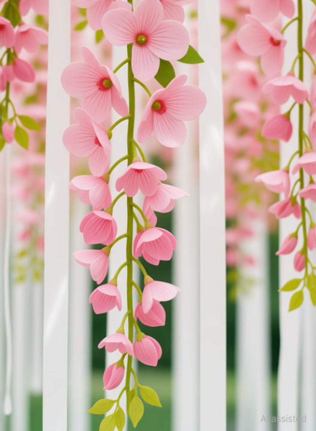 PARTY BREEZE Wisteria Garland for Home Wedding Party Garden Ceremony Pink Westeria Artificial Flower (43.2 cm, Pack of 10, Flower Bunch) - Image 1